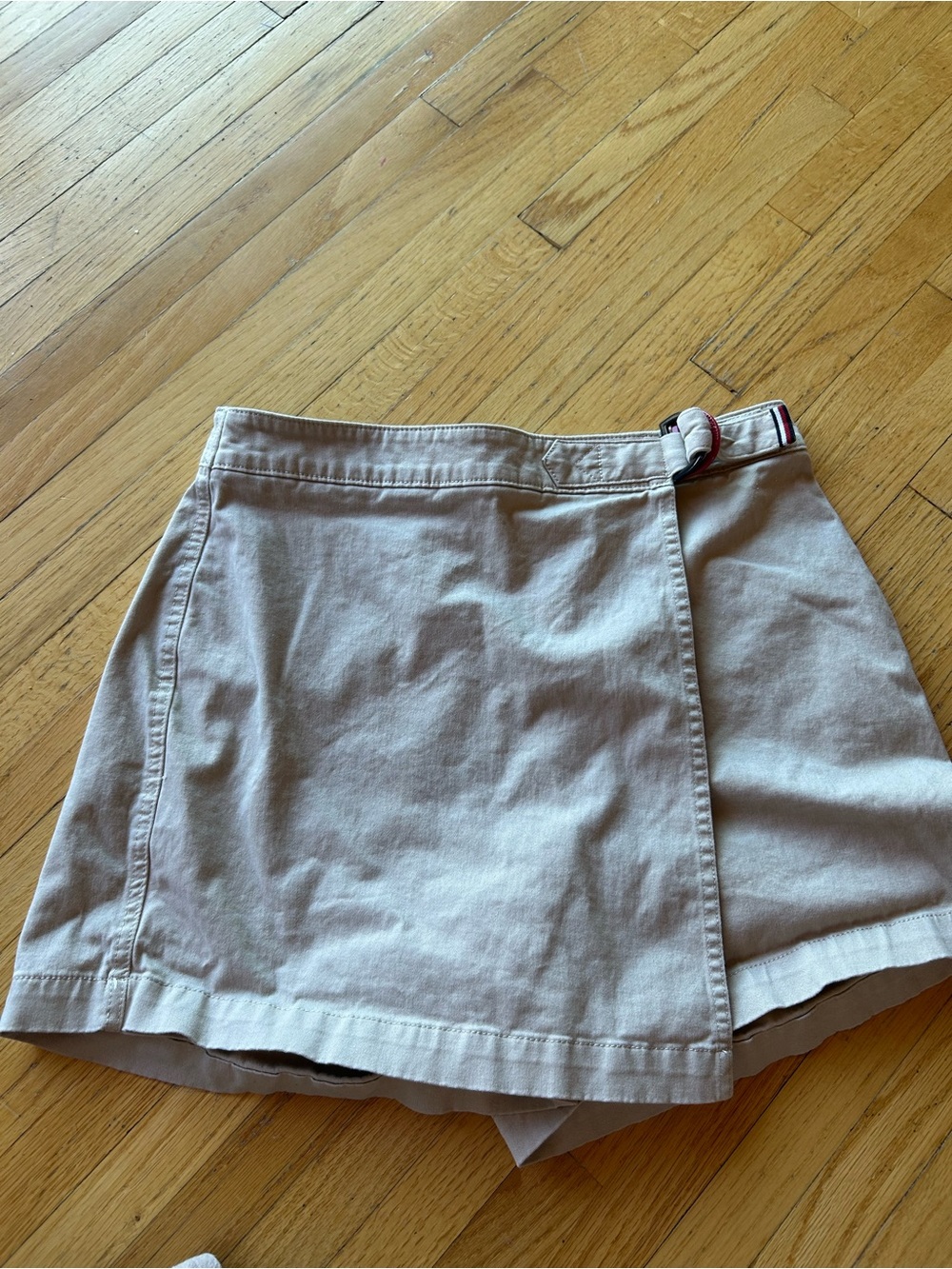 Khaki Wrap Skort with Side Buckle
